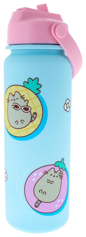 Pusheen Water Bottle Flip Top By The Pool Blue Thumbs Up