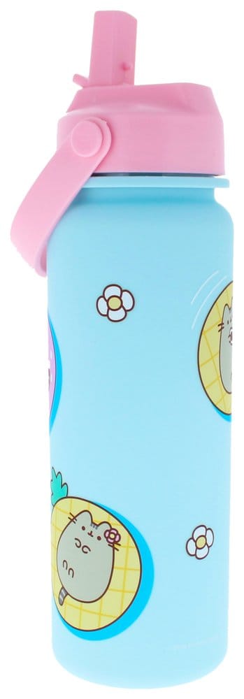 Pusheen Water Bottle Flip Top By The Pool Blue Thumbs Up
