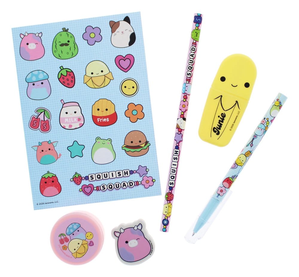 Squishmallows Stationery Set Squish Squad 7 piece Thumbs Up