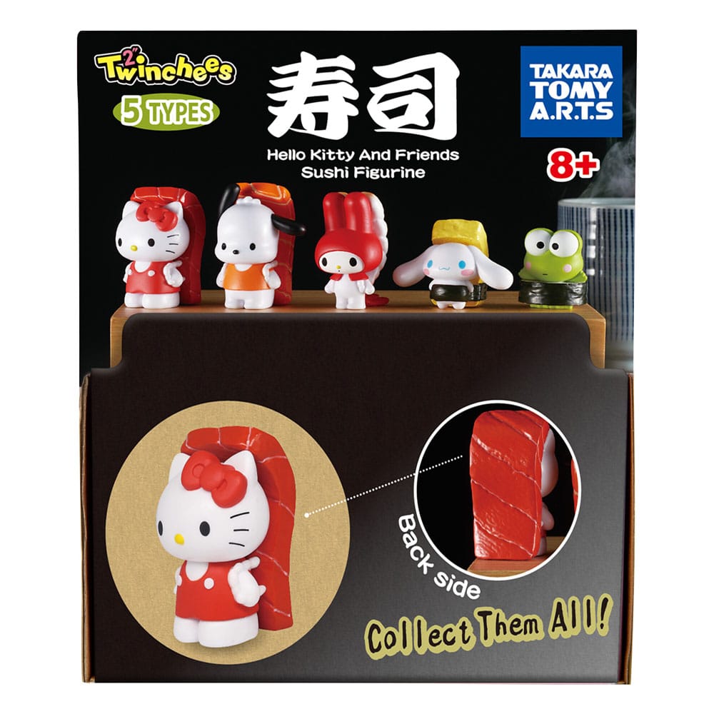 Sanrio Twinchees Mini Figures Hello Kitty & Friends Sushi Kawai Display 24 Takara Tomy