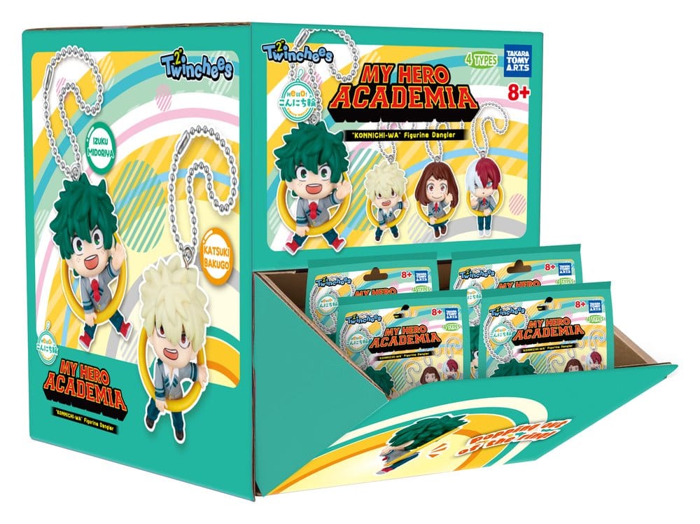 My Hero Academia Konnichi wa Danglers Keychains Mystery Capsule Display 24 Takara Tomy