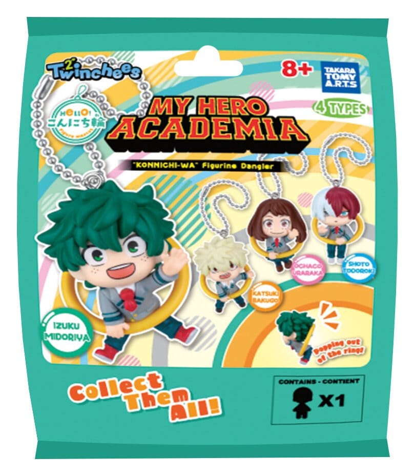 My Hero Academia Konnichi wa Danglers Keychains Mystery Capsule Display 24 Takara Tomy