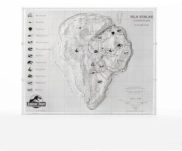 Jurassic Park Topographic Map Isla Nublar Elite Creature Collectibles