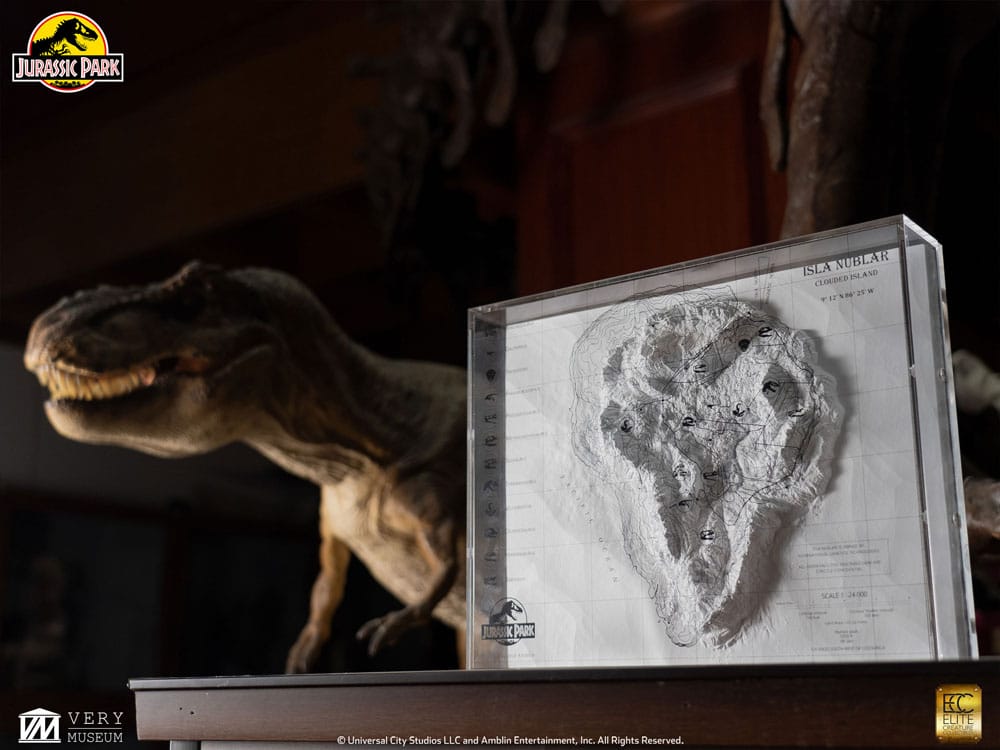 Jurassic Park Topographic Map Isla Nublar Elite Creature Collectibles