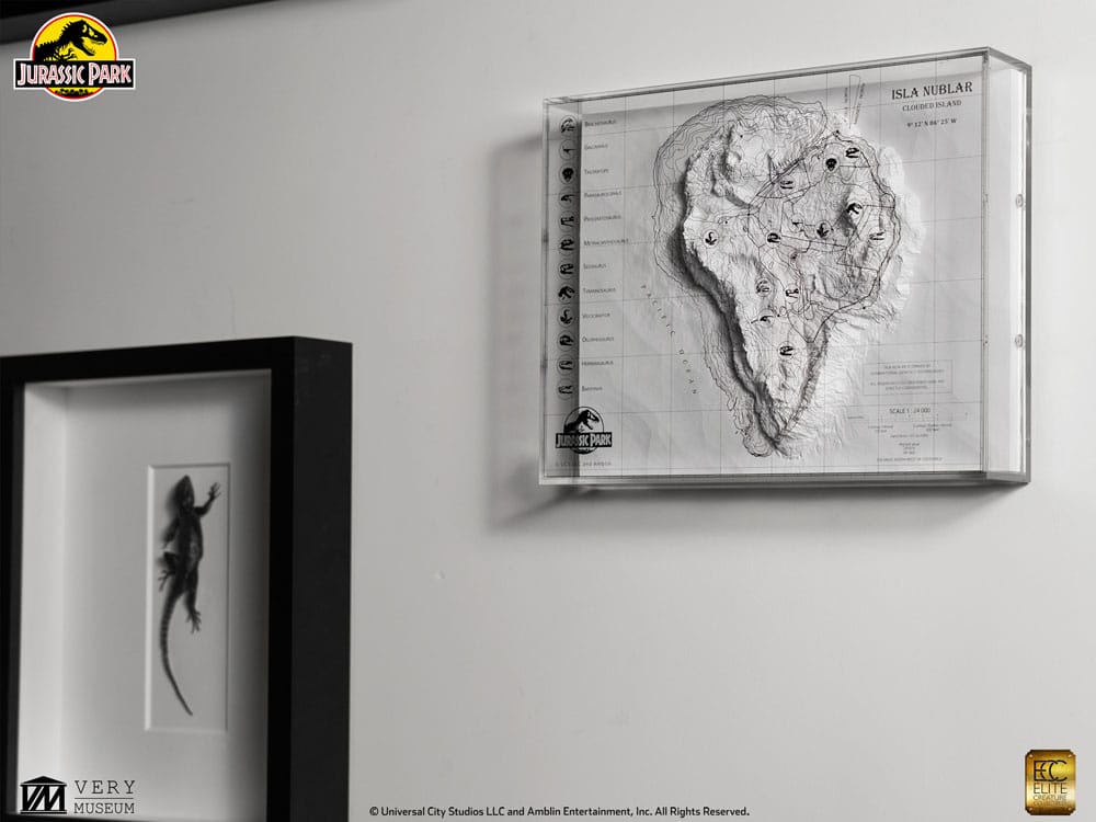 Jurassic Park Topographic Map Isla Nublar Elite Creature Collectibles