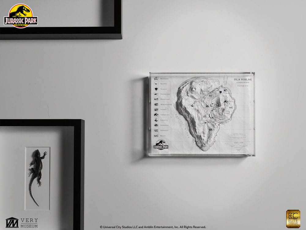 Jurassic Park Topographic Map Isla Nublar Elite Creature Collectibles