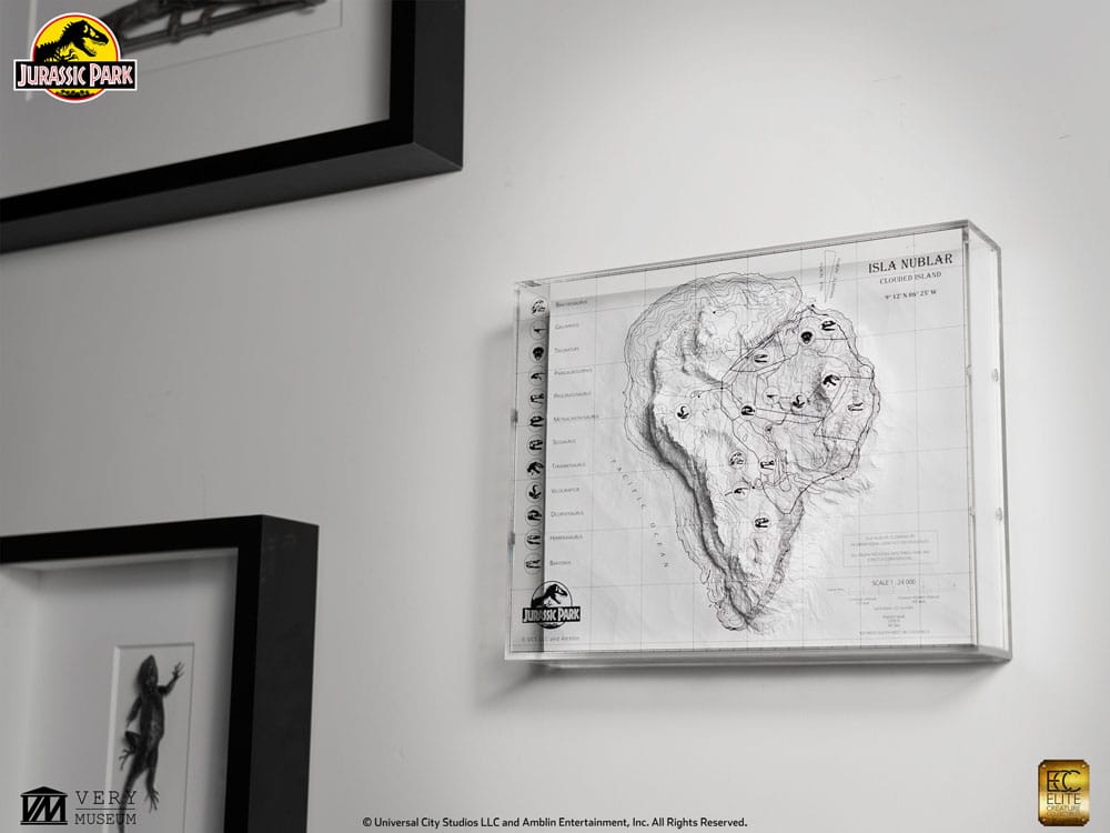 Jurassic Park Topographic Map Isla Nublar Elite Creature Collectibles