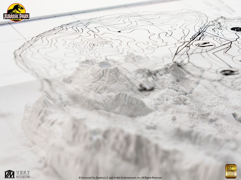 Jurassic Park Topographic Map Isla Nublar Elite Creature Collectibles