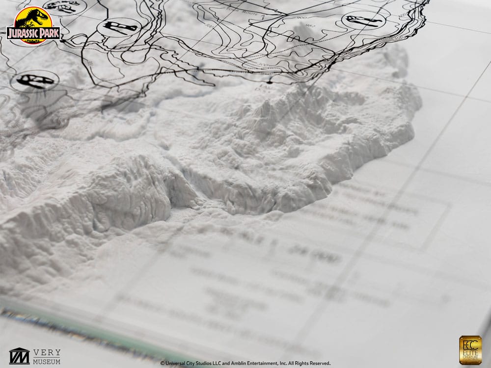 Jurassic Park Topographic Map Isla Nublar Elite Creature Collectibles