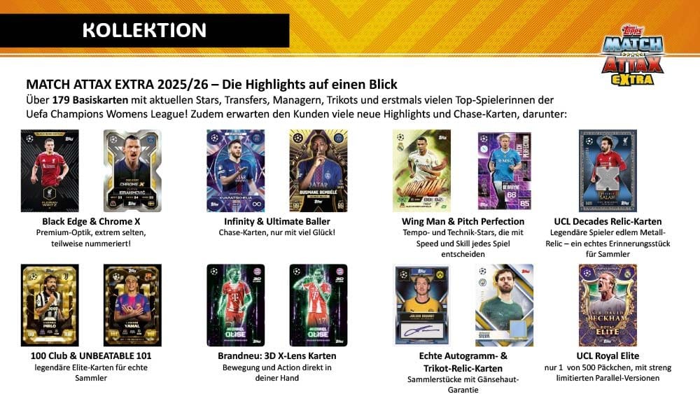 UEFA Champions League Match Attax Extra Trading Cards 2025/26 Booster Display 32 Topps/Merlin