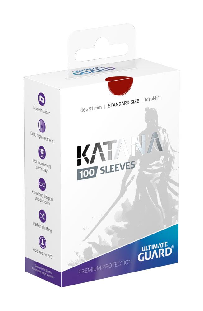 Ultimate Guard Katana Sleeves Standard Size 100 Red Ultimate Guard