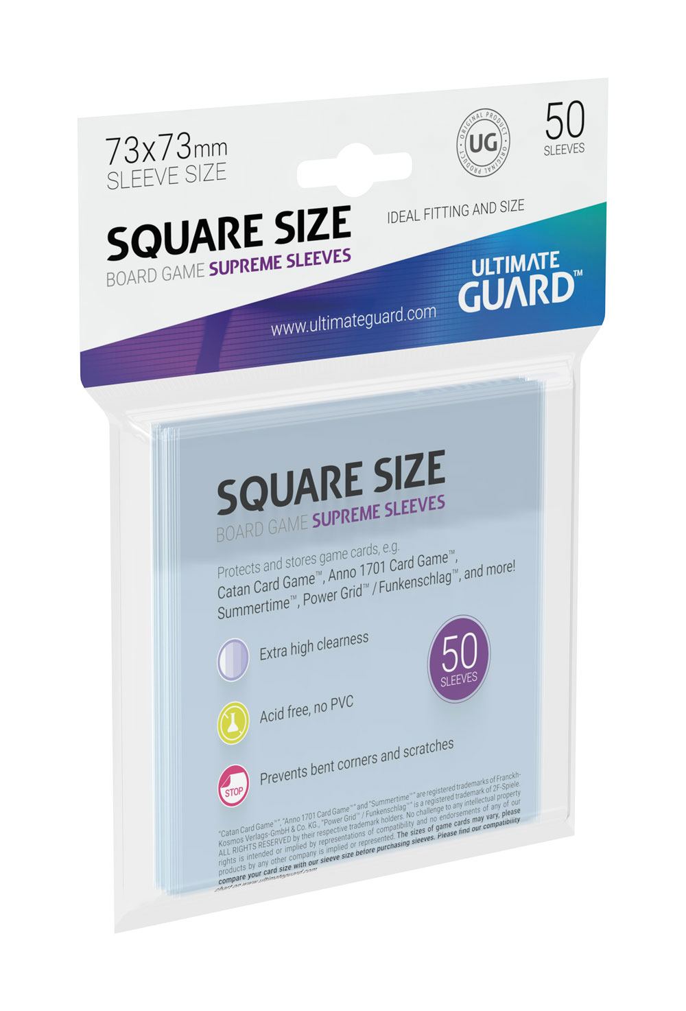 Ultimate Guard Supreme Sleeves for Board Game Cards Square 50 Ultimate Guard