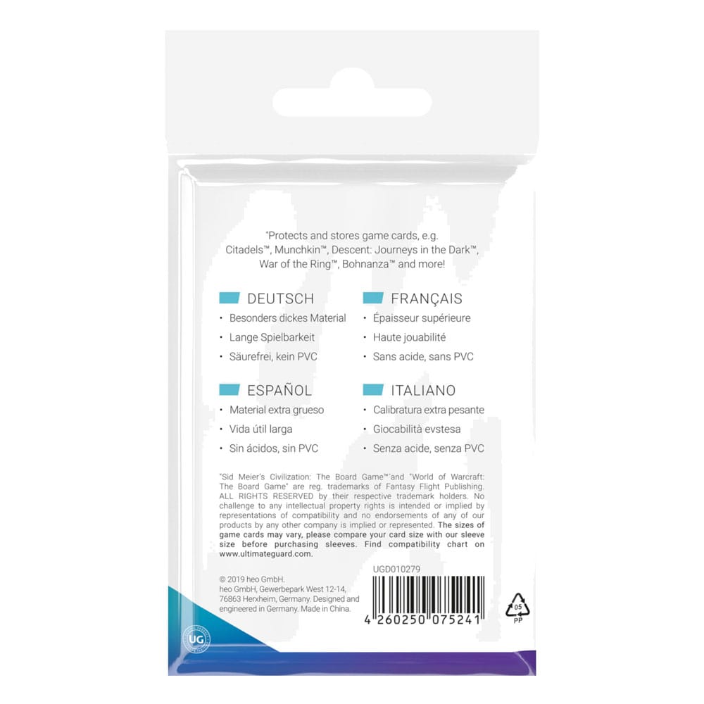 Ultimate Guard Board Game Sleeves 60 Standard American Ultimate Guard