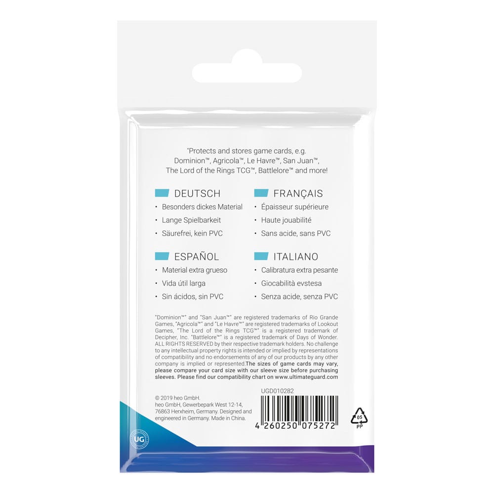 Ultimate Guard Board Game Sleeves 50 Standard European Ultimate Guard