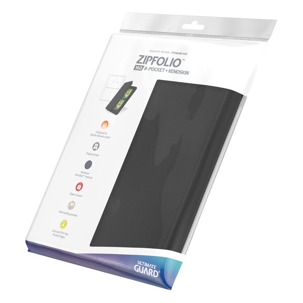 Ultimate Guard Zipfolio 160 8 Pocket Xenoskin Black Ultimate Guard