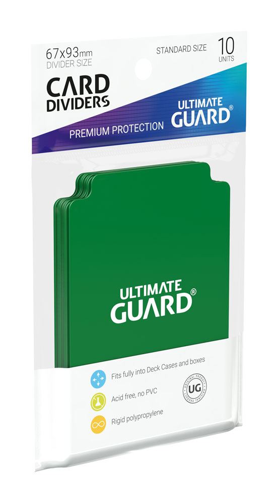 Ultimate Guard Card Dividers Standard Size 10 Green Ultimate Guard