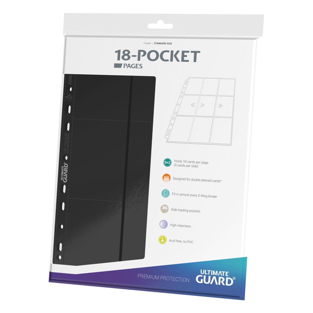 Ultimate Guard 18 Pocket Pages Side Loading 10 Black Ultimate Guard