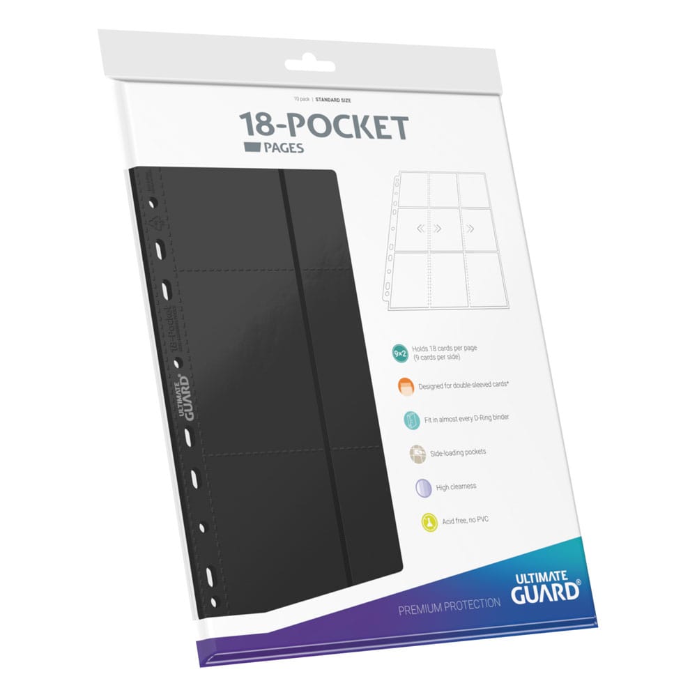 Ultimate Guard 18 Pocket Pages Side Loading 10 Black Ultimate Guard