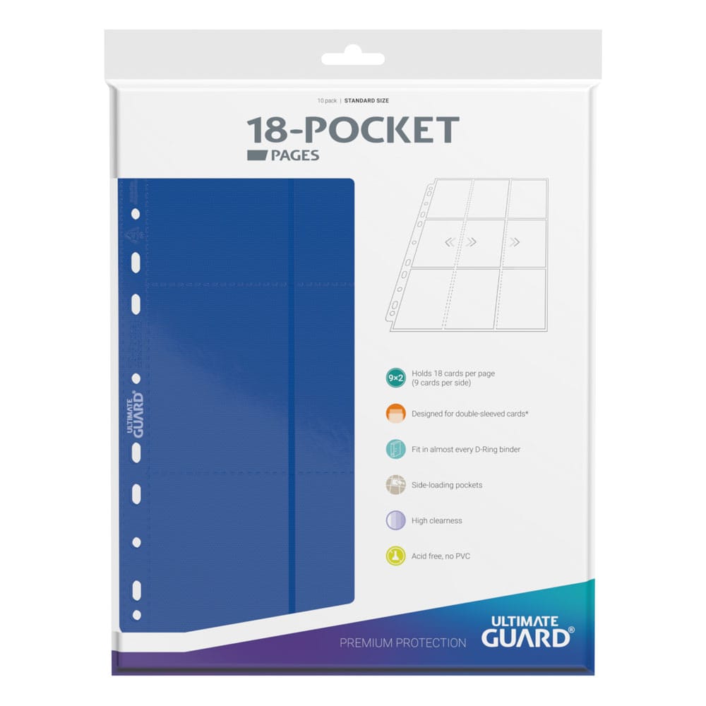 Ultimate Guard 18 Pocket Pages Side Loading 10 Blue Ultimate Guard