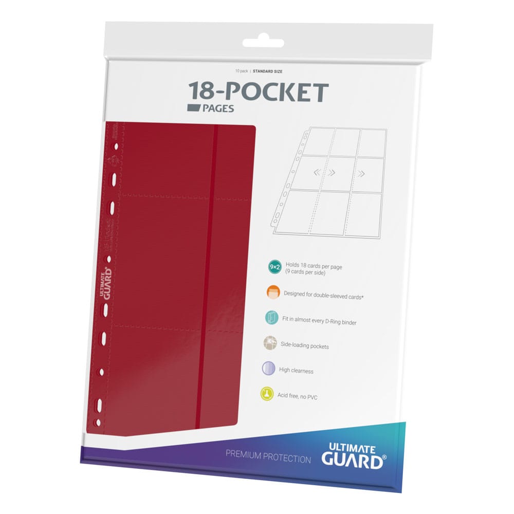 Ultimate Guard 18 Pocket Pages Side Loading 10 Red Ultimate Guard