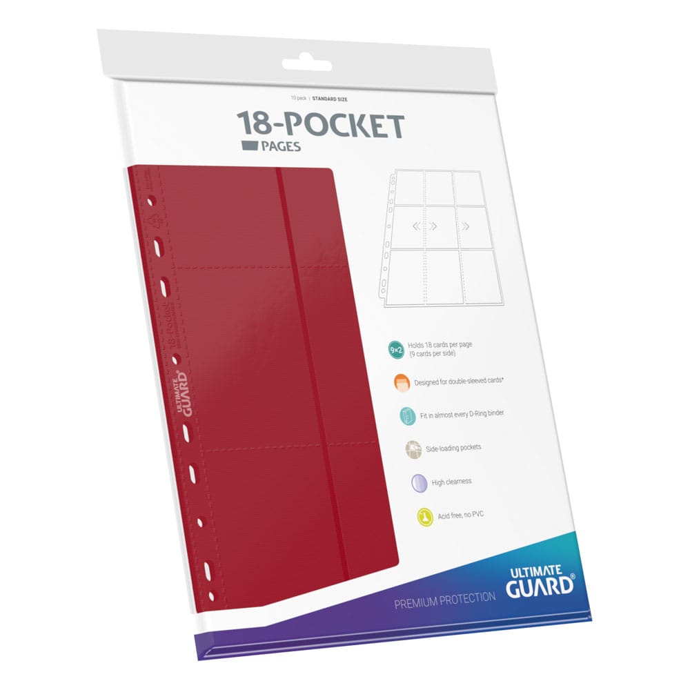 Ultimate Guard 18 Pocket Pages Side Loading 10 Red Ultimate Guard