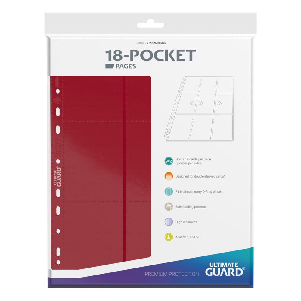 Ultimate Guard 18 Pocket Pages Side Loading 10 Red Ultimate Guard