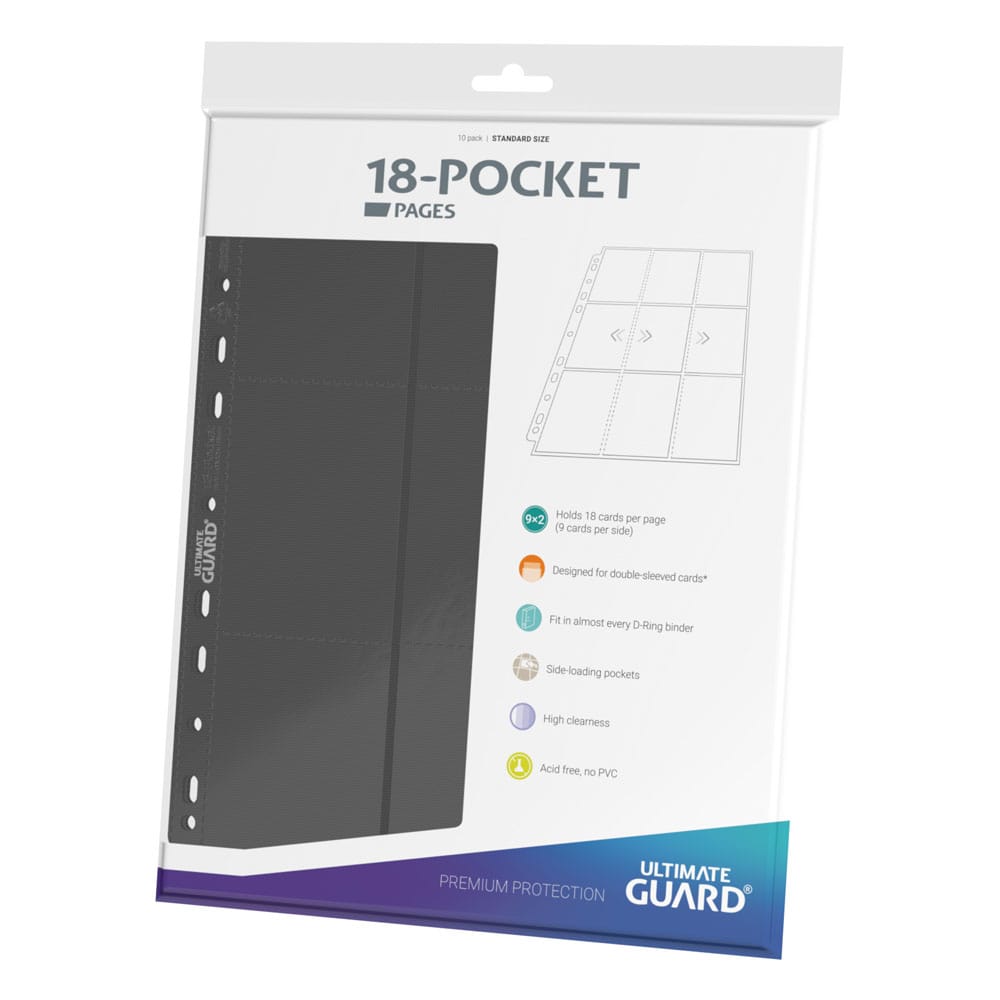 Ultimate Guard 18 Pocket Pages Side Loading 10 Grey Ultimate Guard