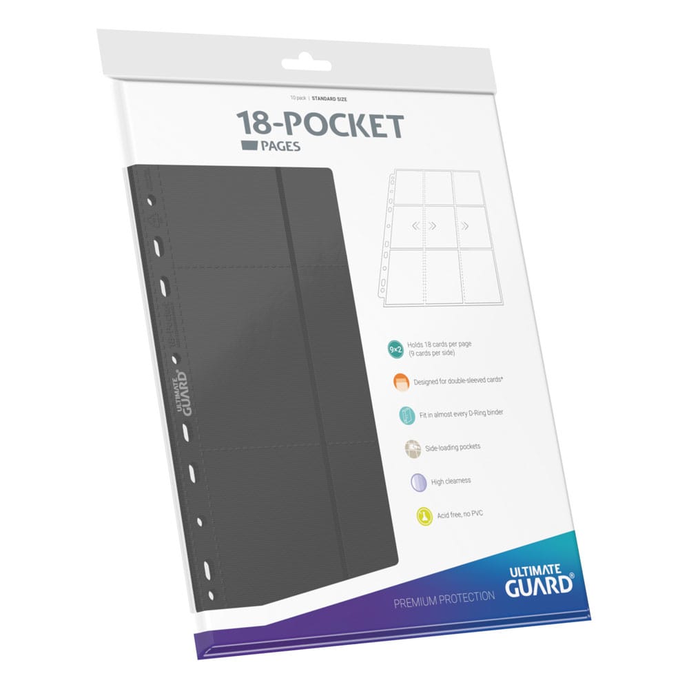 Ultimate Guard 18 Pocket Pages Side Loading 10 Grey Ultimate Guard