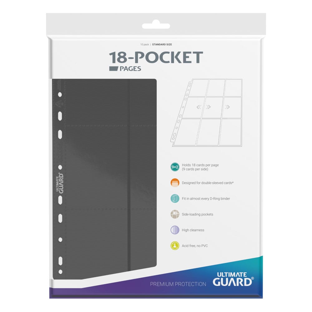 Ultimate Guard 18 Pocket Pages Side Loading 10 Grey Ultimate Guard