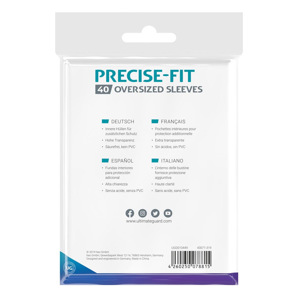 Ultimate Guard Precise Fit Oversized Sleeves 40 Ultimate Guard