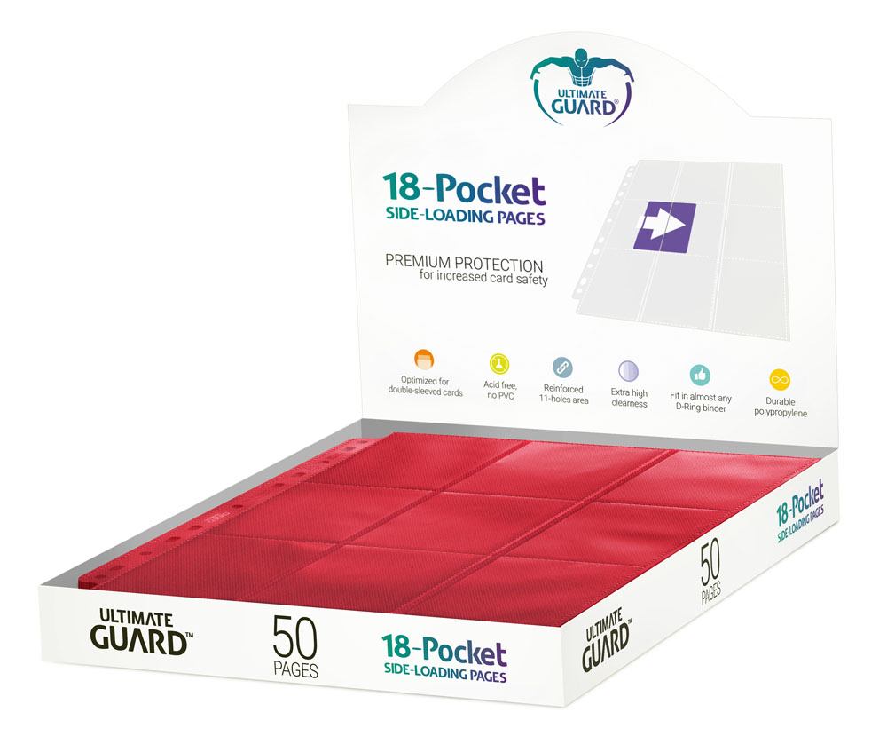 Ultimate Guard 18 Pocket Pages Side Loading 50 Red Ultimate Guard