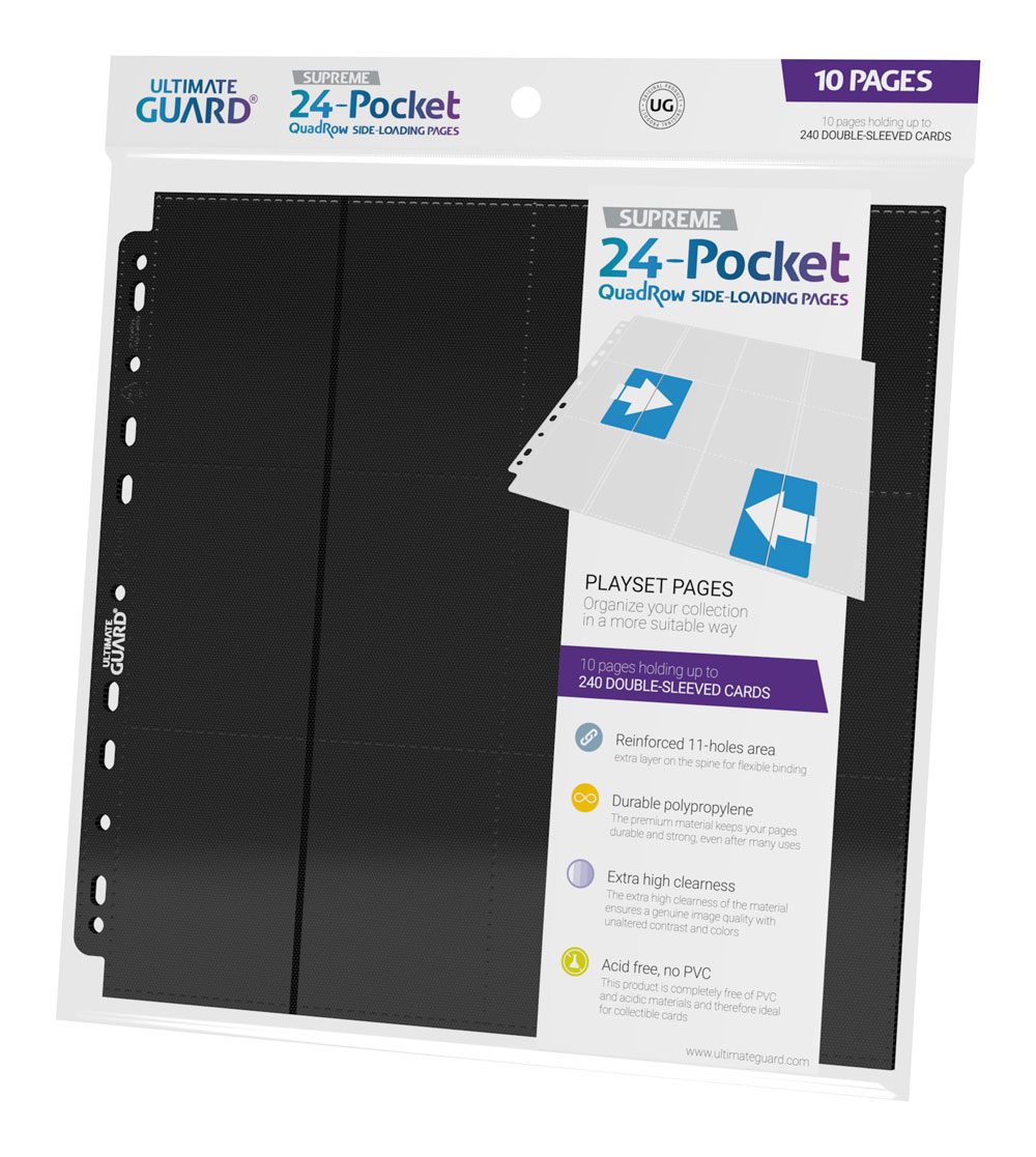 Ultimate Guard 24 Pocket QuadRow Pages Side Loading 10 Black Ultimate Guard