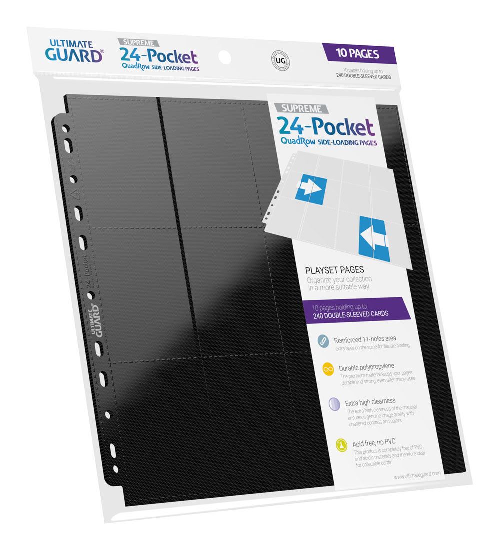 Ultimate Guard 24 Pocket QuadRow Pages Side Loading 10 Black Ultimate Guard