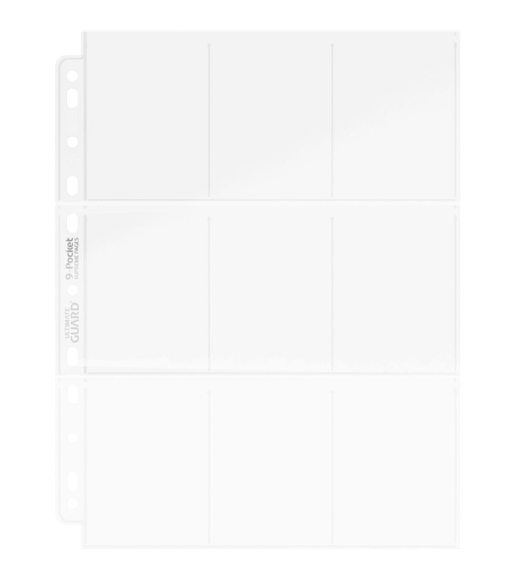 Ultimate Guard 9 Pocket Pages Top Loading 100 Transparent Ultimate Guard