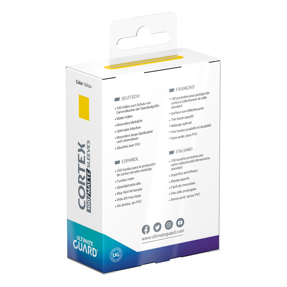 Ultimate Guard Cortex Sleeves Matte Standard Size 100 Yellow Ultimate Guard