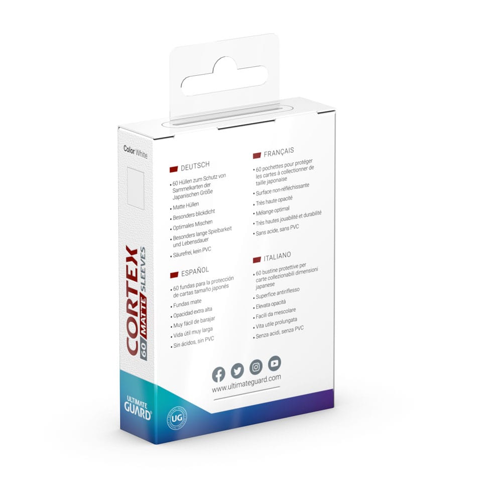 Ultimate Guard Cortex Sleeves Matte Japanese Size 60 White Ultimate Guard