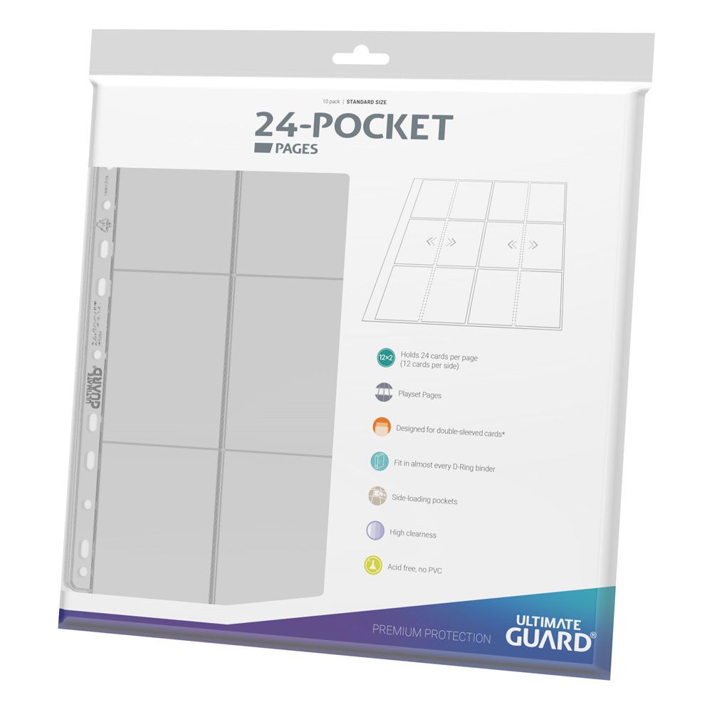 Ultimate Guard 24 Pocket QuadRow Pages Side Loading 10 Transparent Ultimate Guard