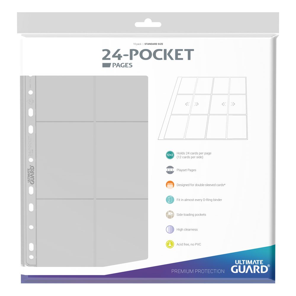 Ultimate Guard 24 Pocket QuadRow Pages Side Loading 10 Transparent Ultimate Guard