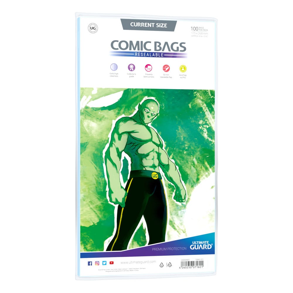 Ultimate Guard Comic Bags Resealable 100 Current Size Ultimate Guard
