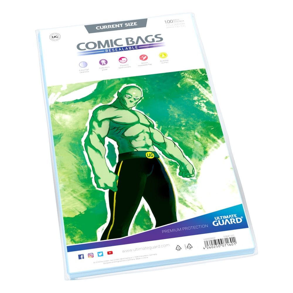 Ultimate Guard Comic Bags Resealable 100 Current Size Ultimate Guard