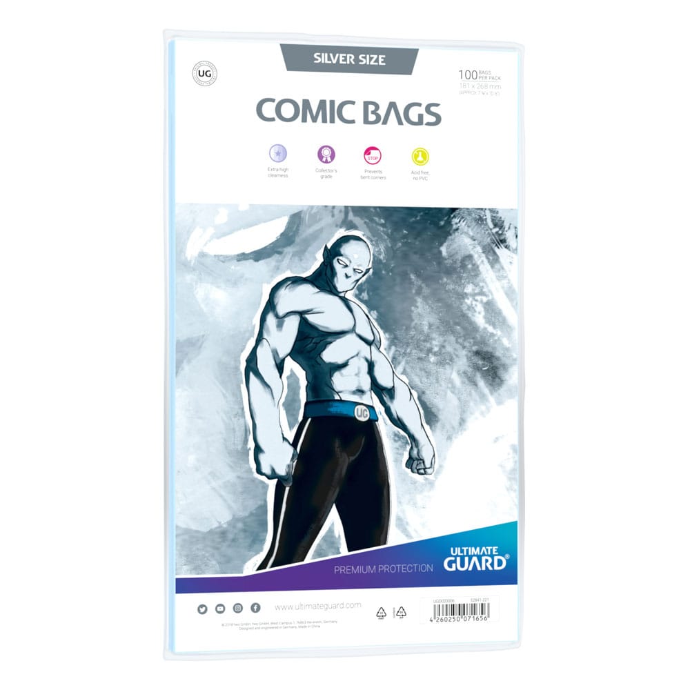 Ultimate Guard Comic Bags Standard 100 Silver Size Ultimate Guard