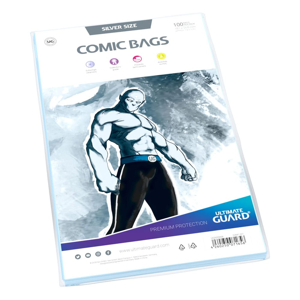 Ultimate Guard Comic Bags Standard 100 Silver Size Ultimate Guard