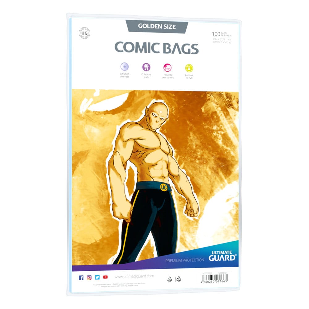 Ultimate Guard Comic Bags Standard 100 Golden Size Ultimate Guard