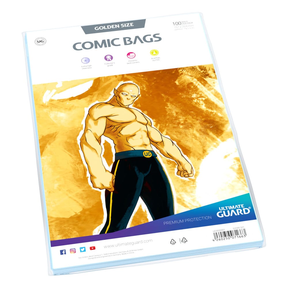 Ultimate Guard Comic Bags Standard 100 Golden Size Ultimate Guard