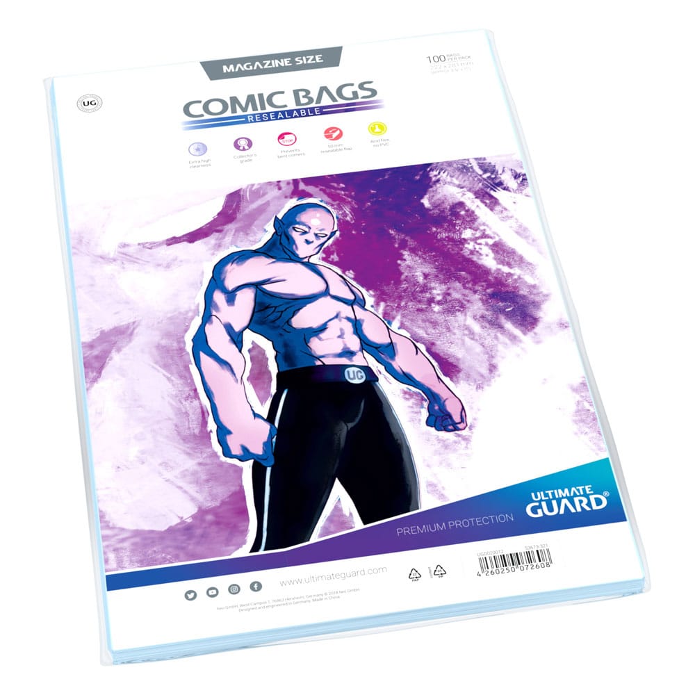 Ultimate Guard Comic Bags Resealable 100 Magazine Size Ultimate Guard
