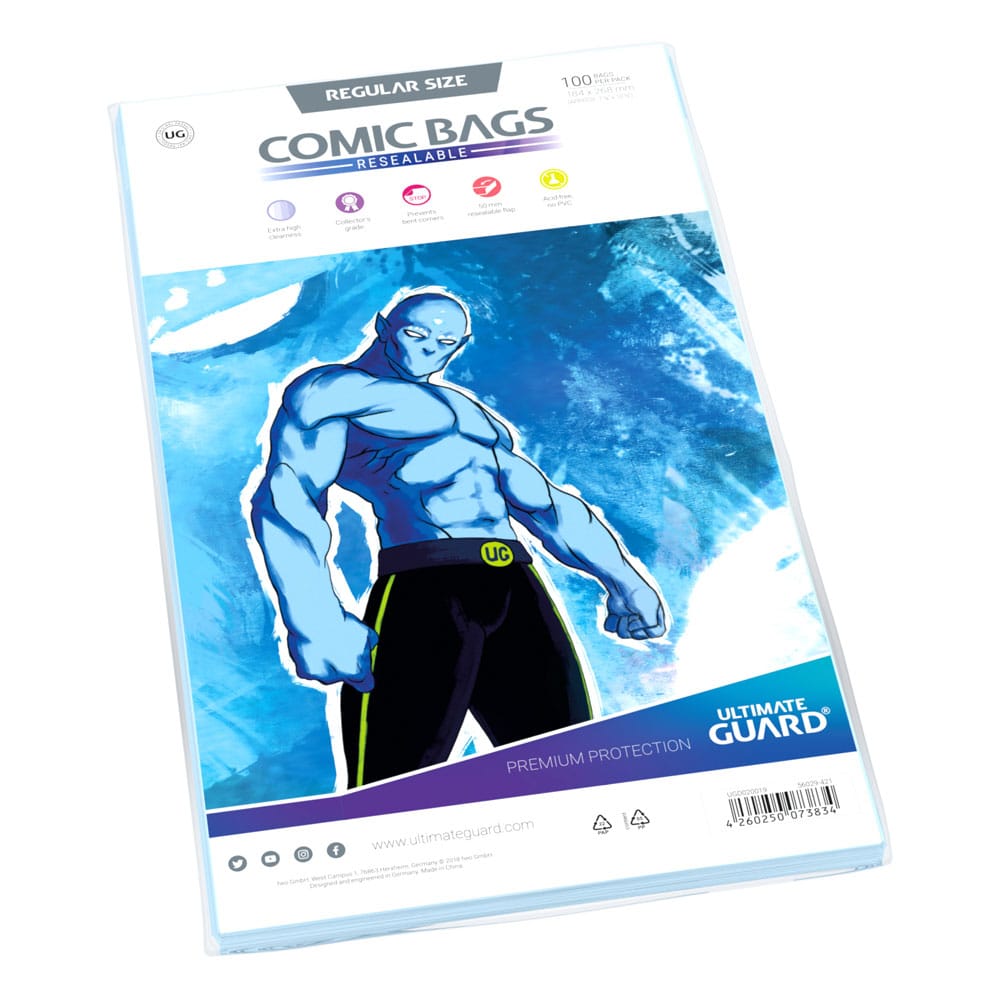 Ultimate Guard Comic Bags Resealable 100 Regular Size Ultimate Guard