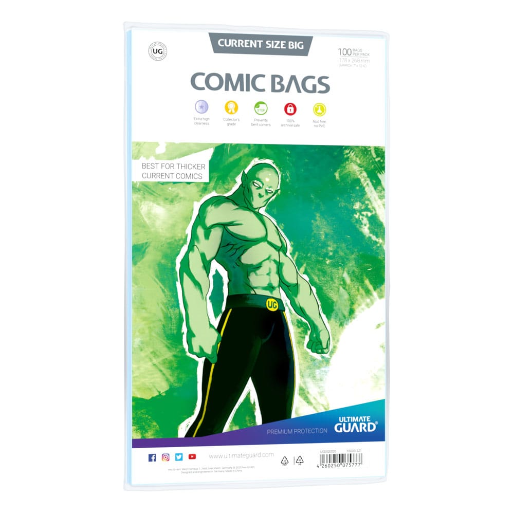 Ultimate Guard Comic Bags Standard 100 Current Size Big Ultimate Guard