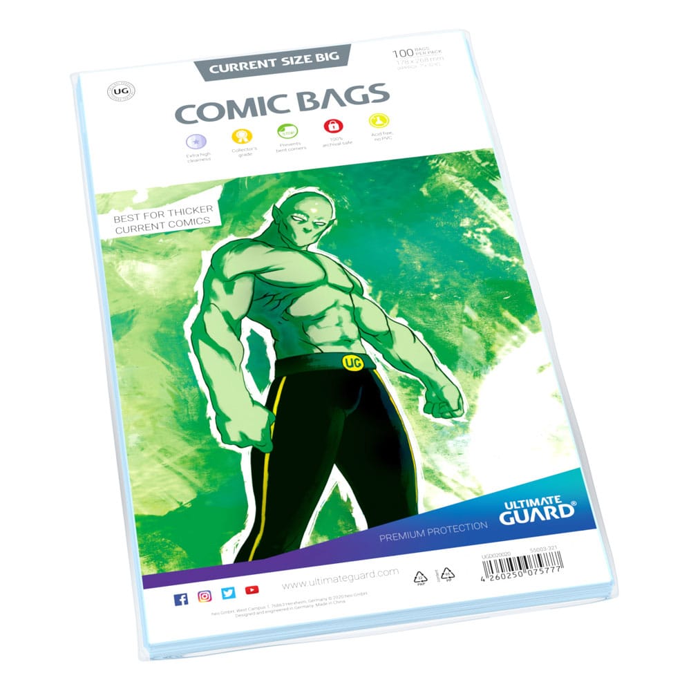 Ultimate Guard Comic Bags Standard 100 Current Size Big Ultimate Guard