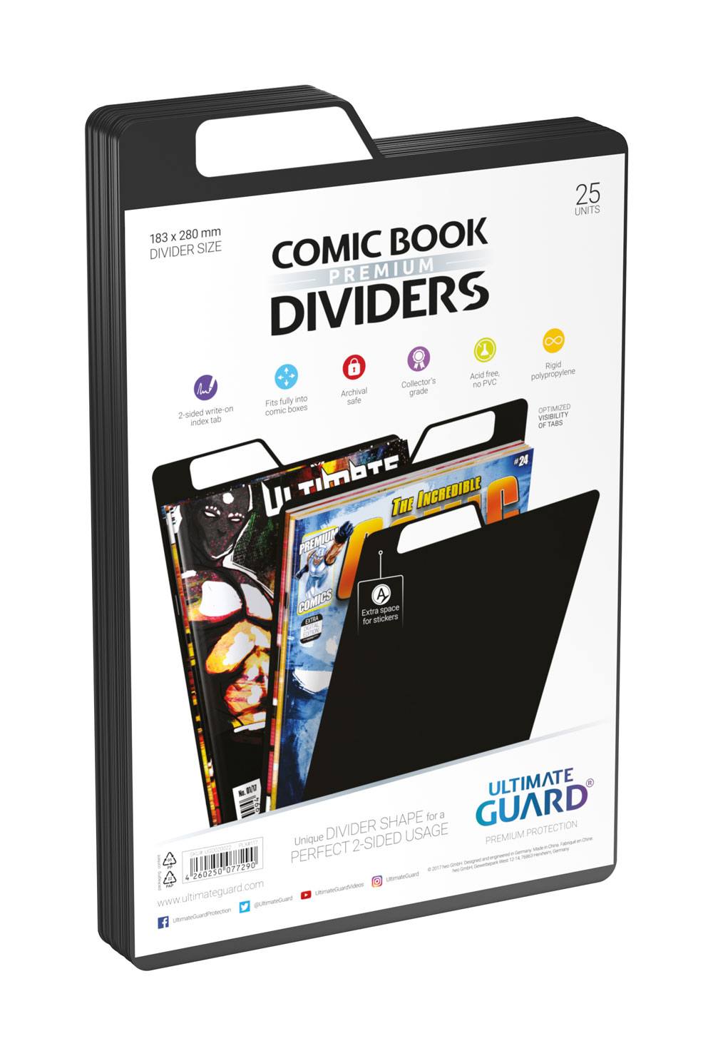 Ultimate Guard Comic Book Dividers 25 Black Ultimate Guard