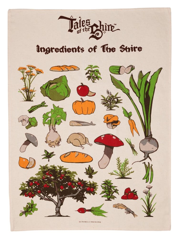 Lord of the Rings Tea Towel Ingredients of The Shire Tales of the Shire 2025 Weta Workshop